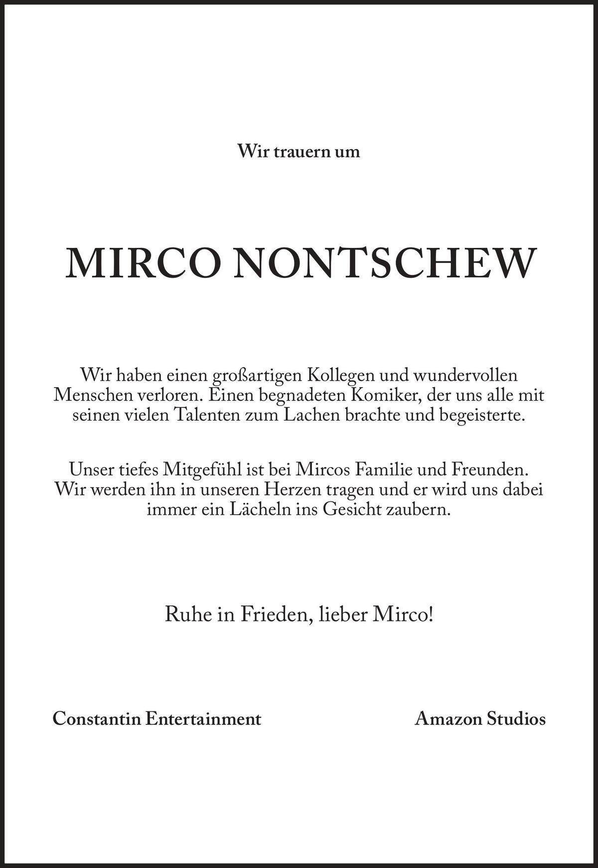 Todesanzeige Mirco Nontschew