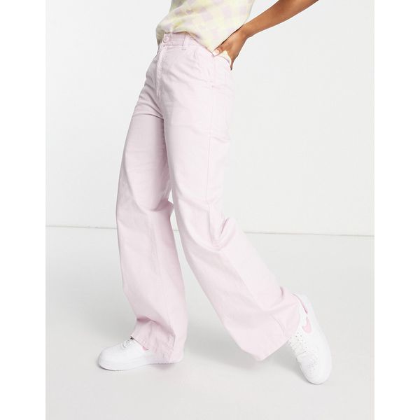 Lange Hose mit geradem Schnitt in zarter Orchidee
