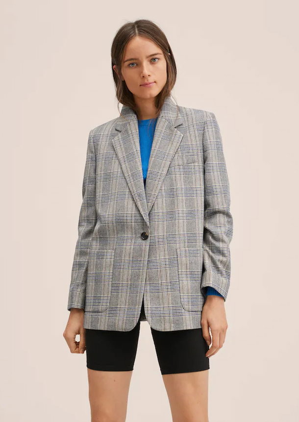 Karierter Wollblazer