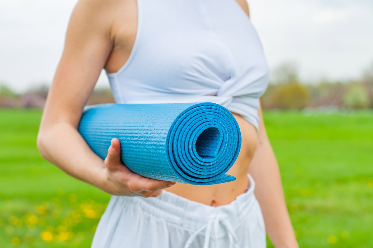 Blaue Yogamatte