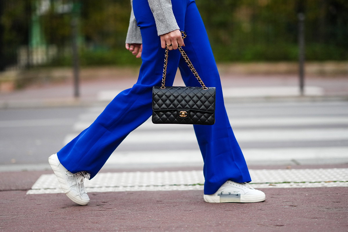 Blaue Palazzo-Hose