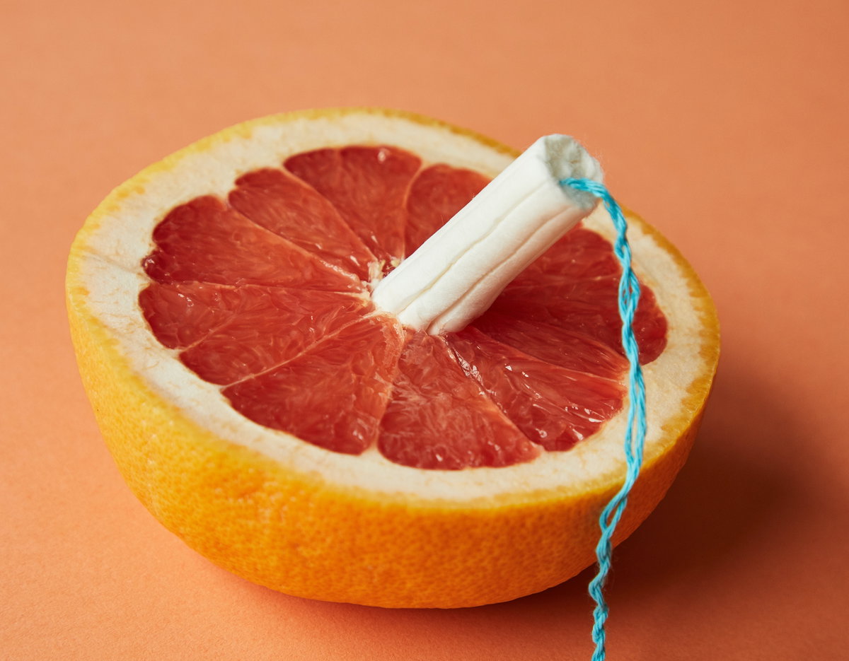 Frucht mit Tampon