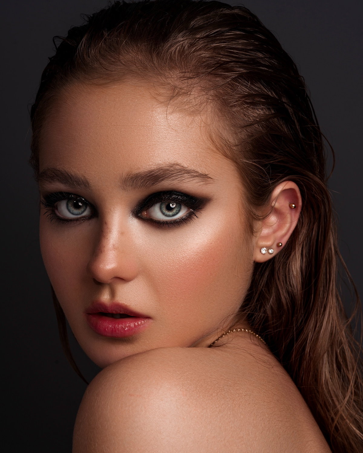 Blauen Augen Smokey Eyes