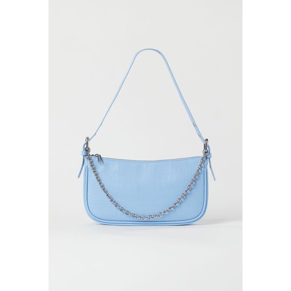 Blaue Tasche mit Kette