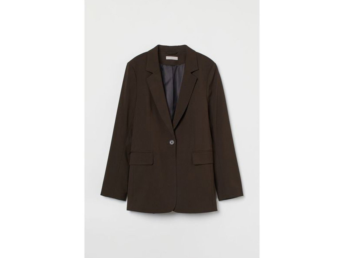 Ein-Knopf-Blazer in Dunkelgrün