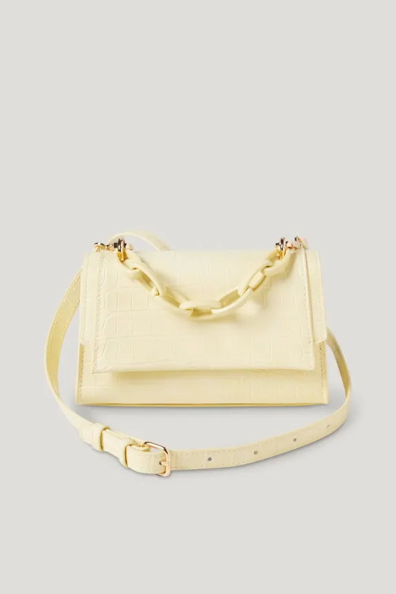 Kastige Tasche in Gelb