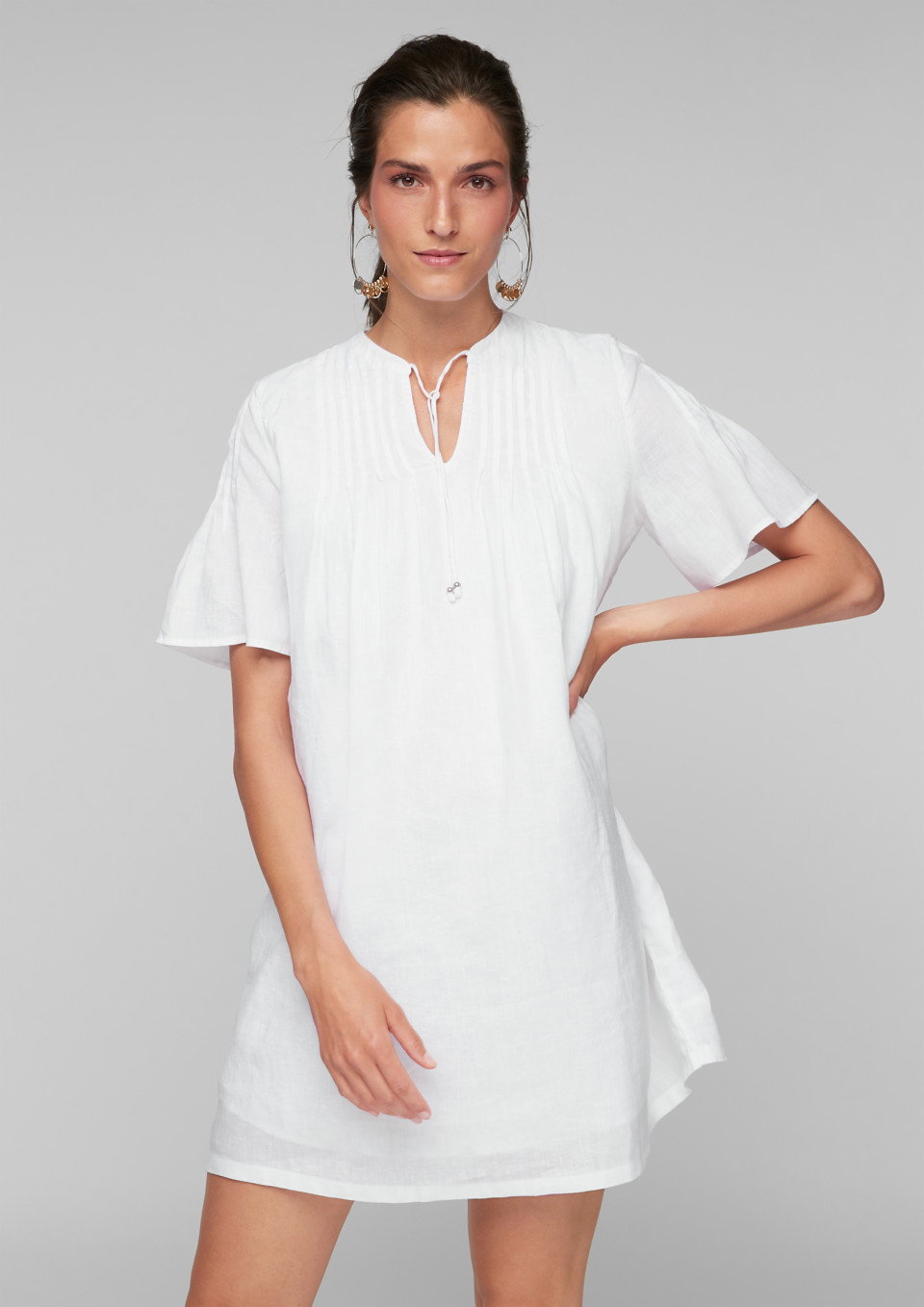 Lockeres Kleid aus purem Leinen