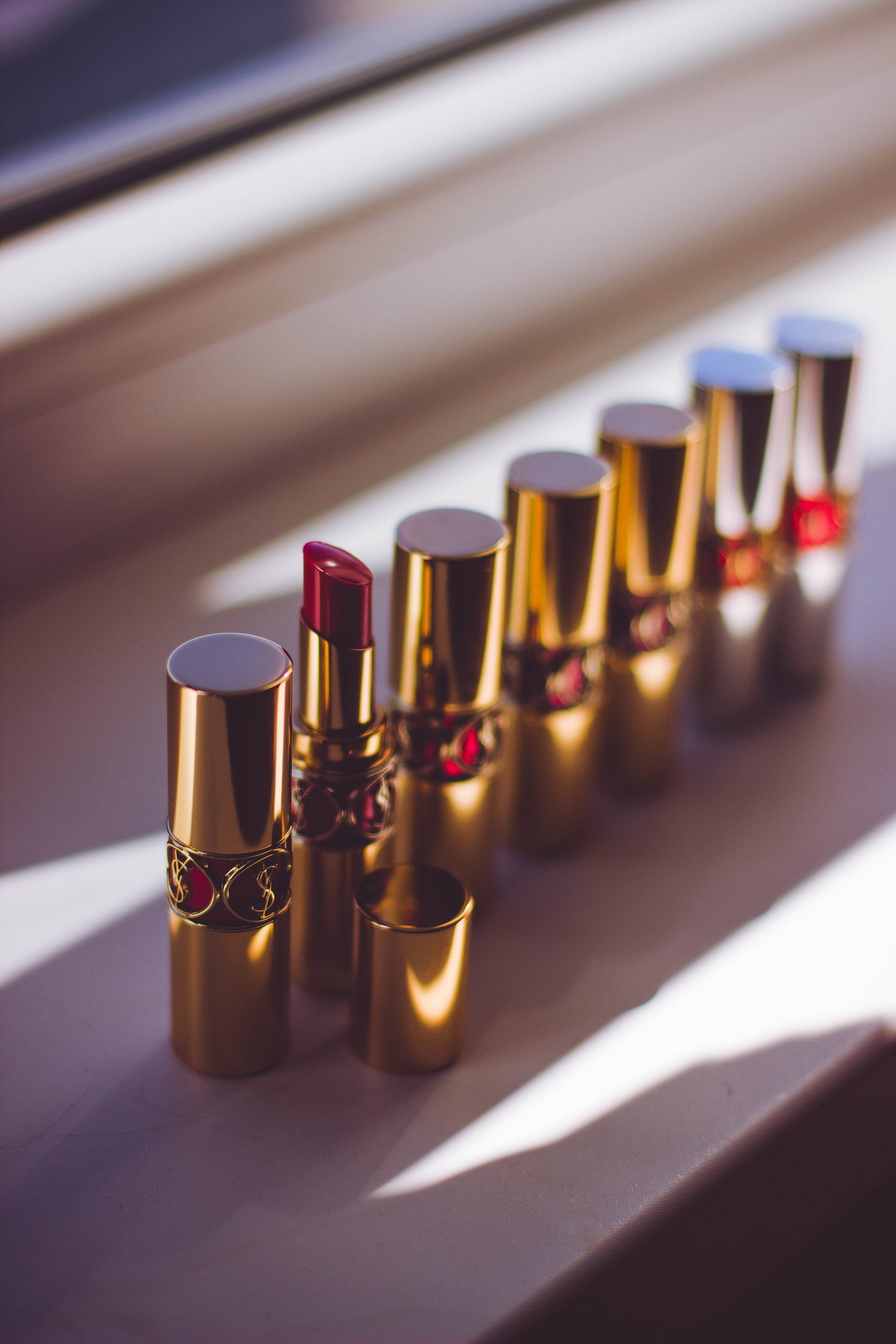 Lippenstifte aneinandergereiht