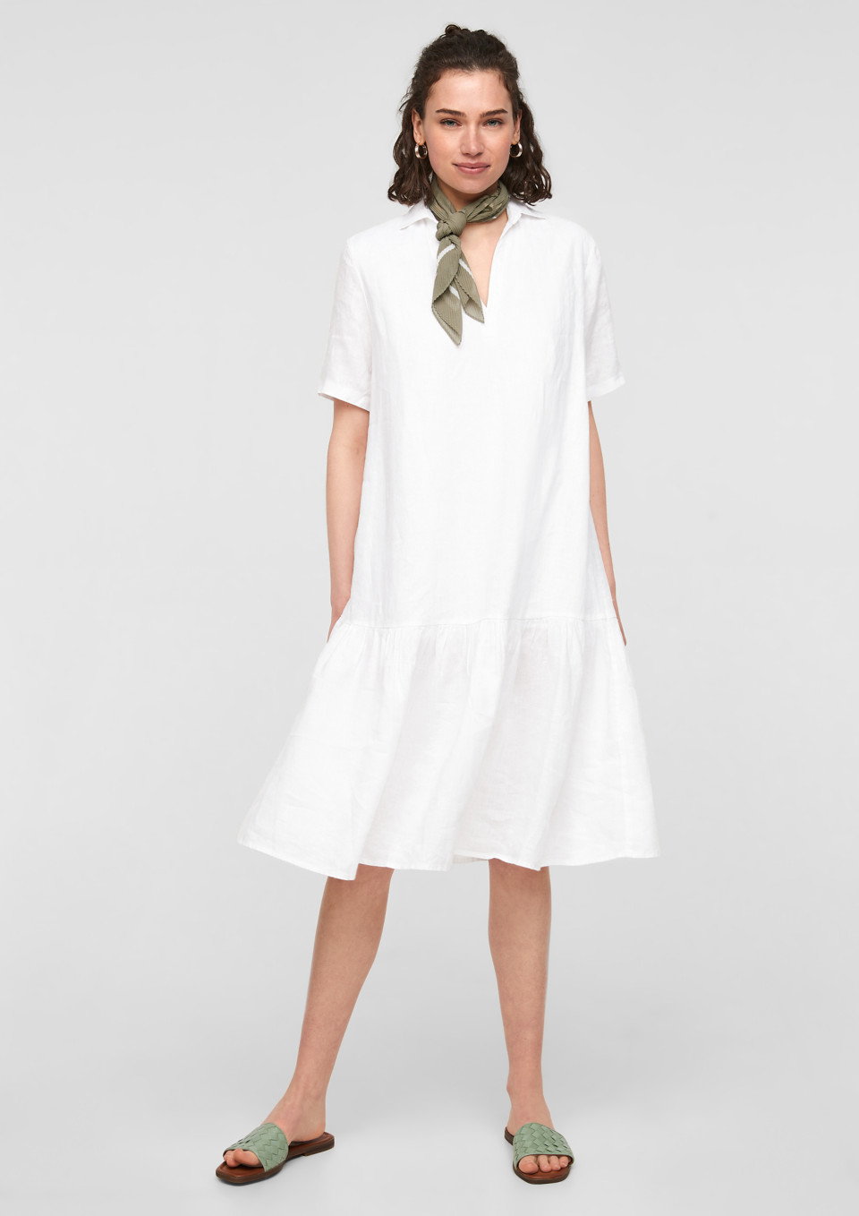 Stufenkleid aus purem Leinen