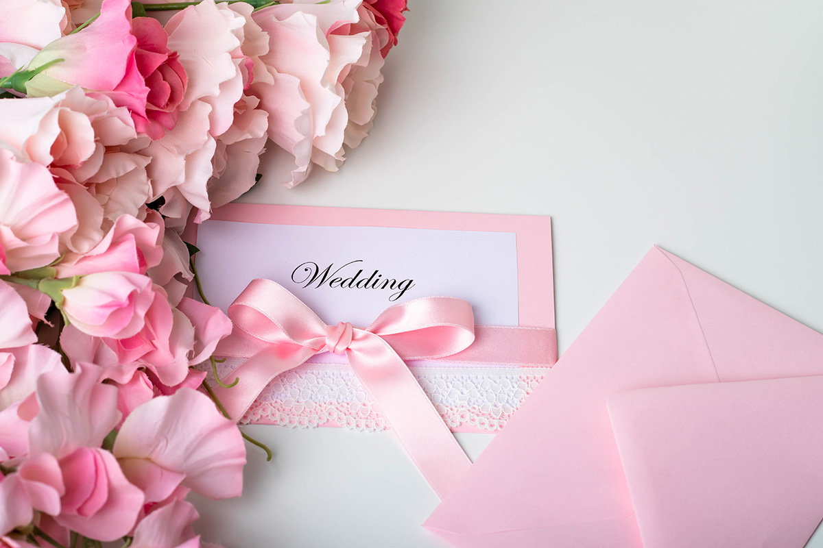 Hochzeitsladung in Pink