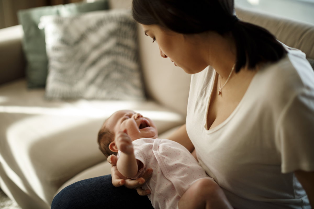 Frau mit Baby