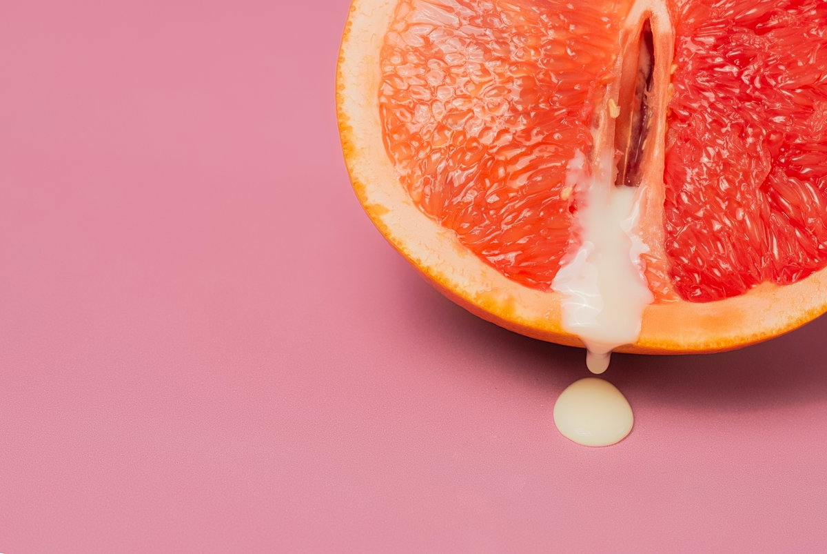 Frucht mit Ejakulat