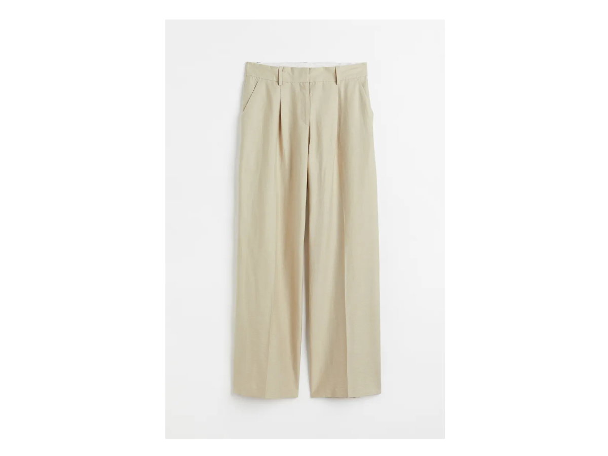 Weite Hose aus Leinenmix