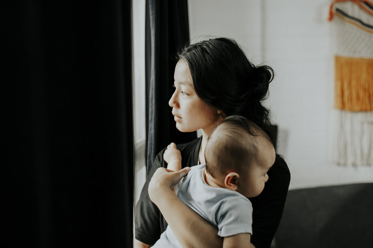 Frau mit Baby