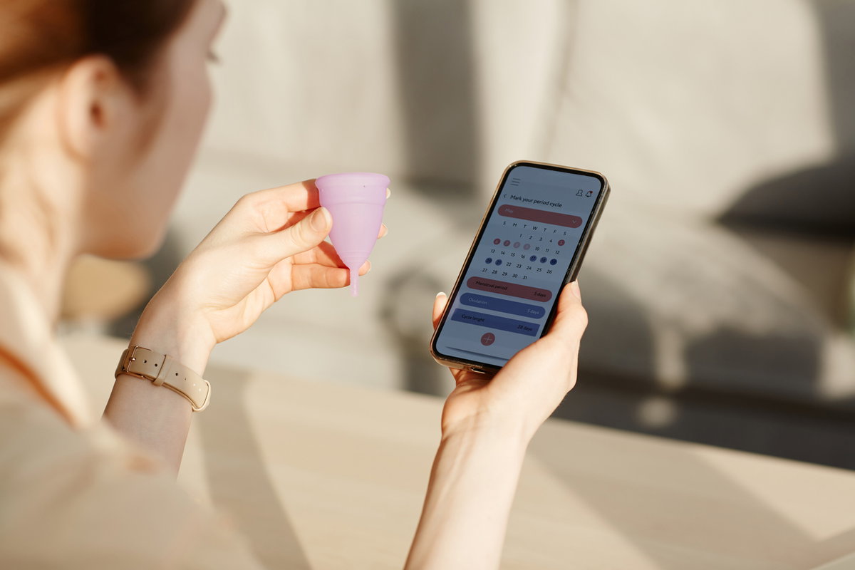 Zyklus-App auf Handy