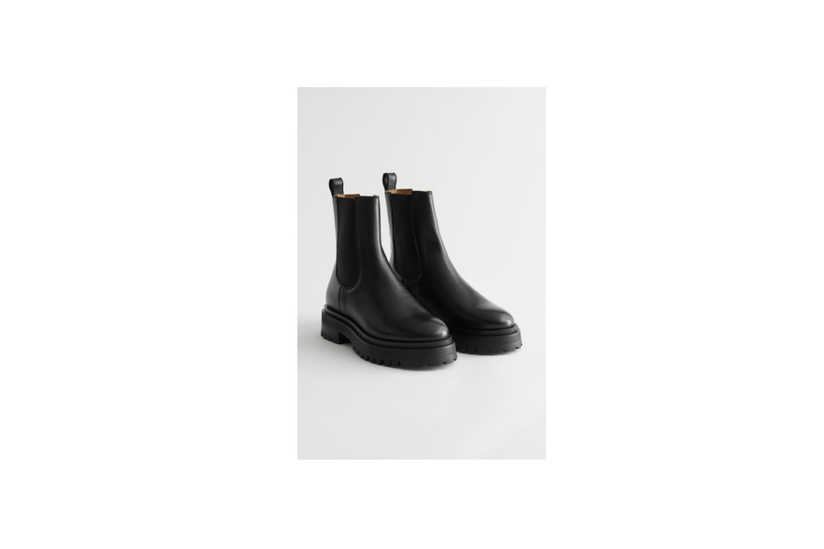 Klobige Chelsea-Boots aus Leder von H&M