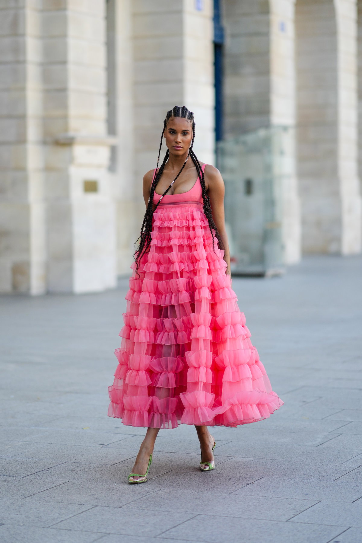 Pinkes Plisseekleid