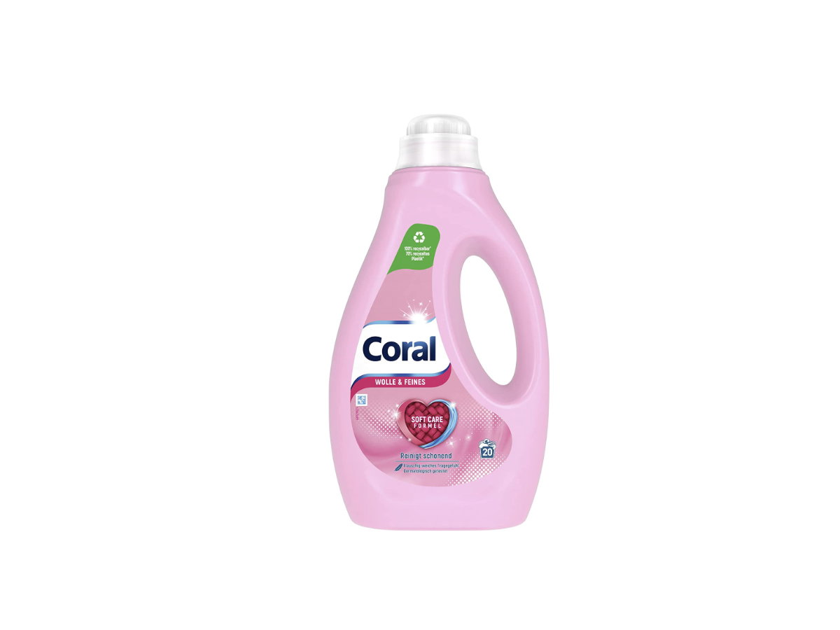 Coral Wolle und Feines Waschmittel