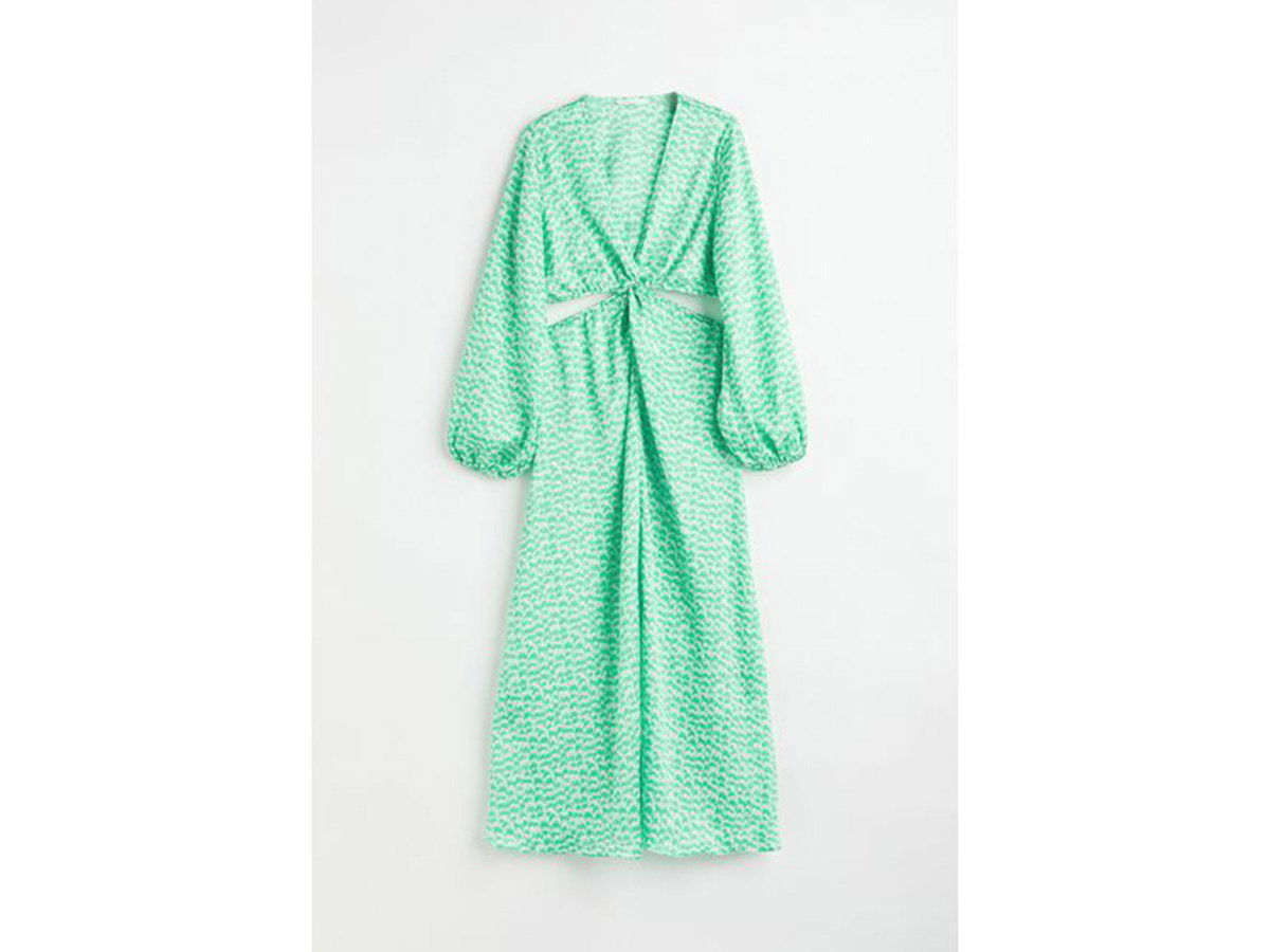 Cut-out-Kleid aus Crêpe mit Ballonärmeln