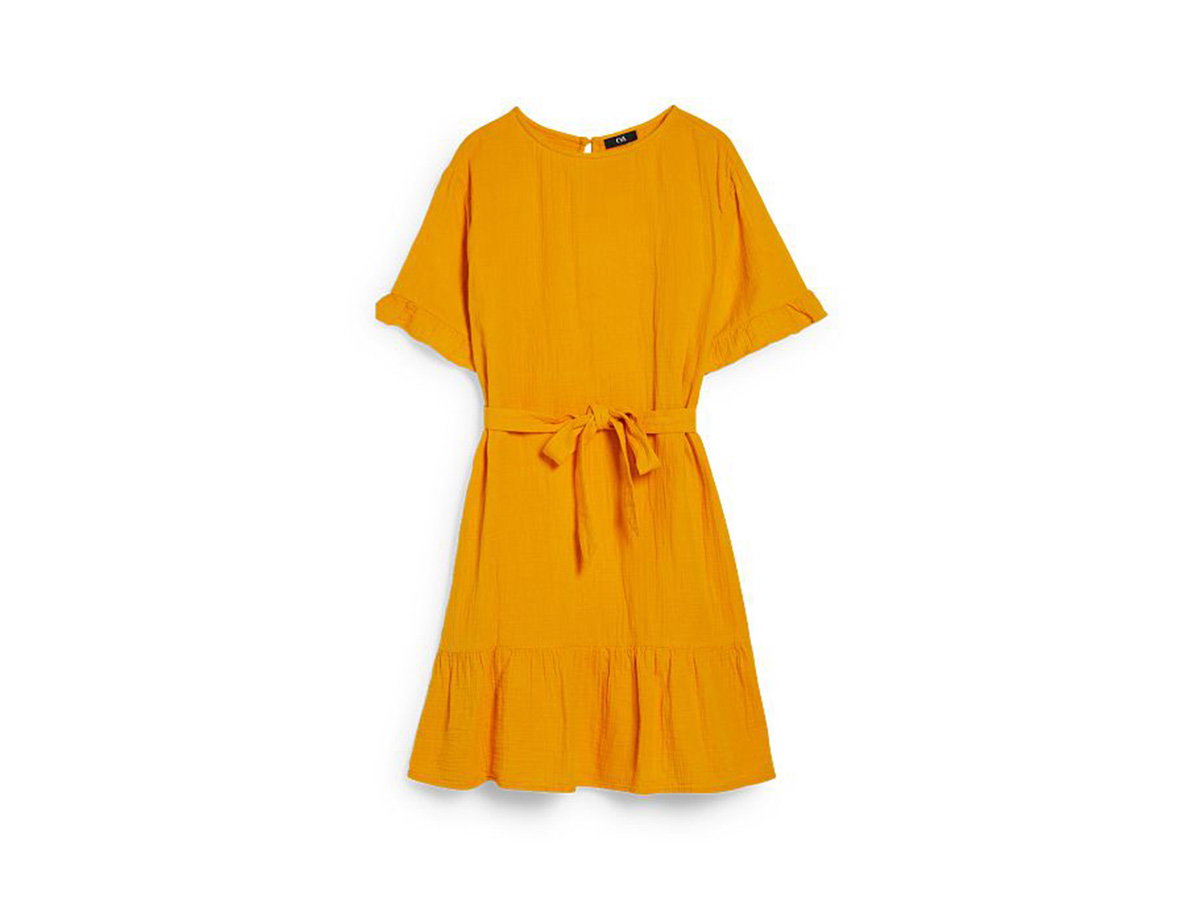 Orangenes A-Linien-Kleid