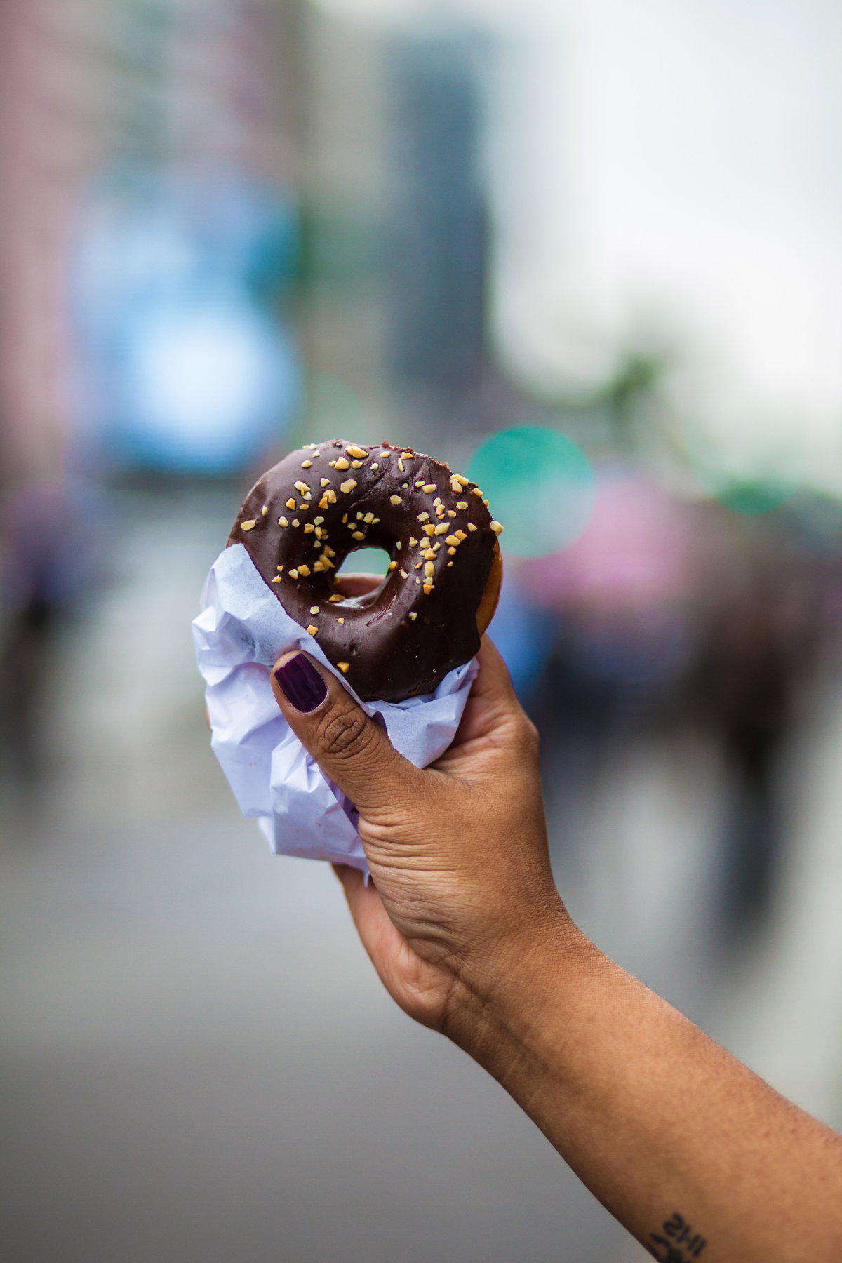 Chocolate Glazed Donut Nails