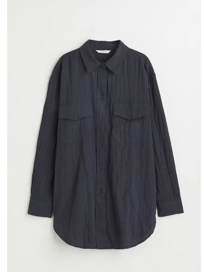 Gecrinkelte Baumwollbluse H&M