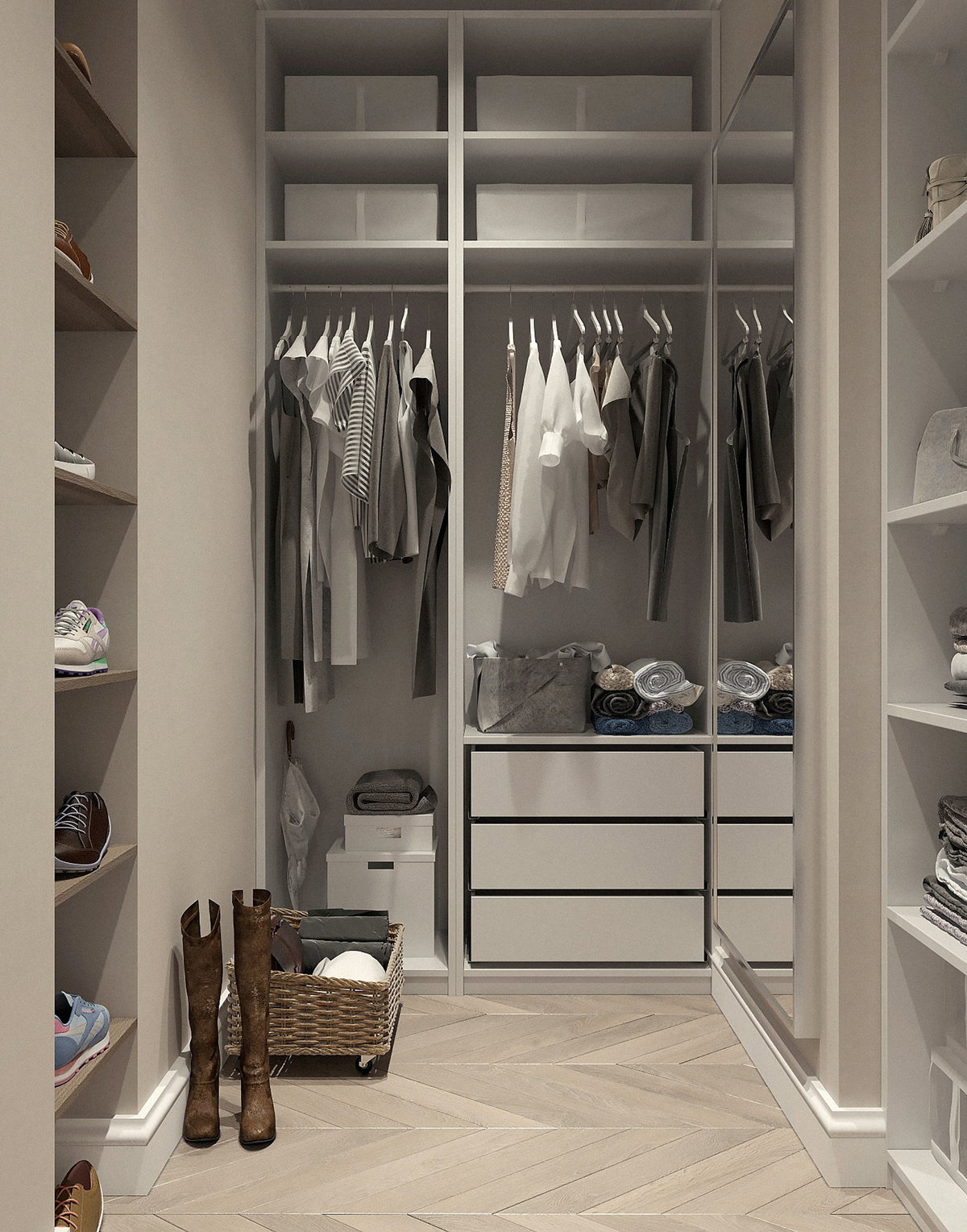 Minimalistischer Kleiderschrank
