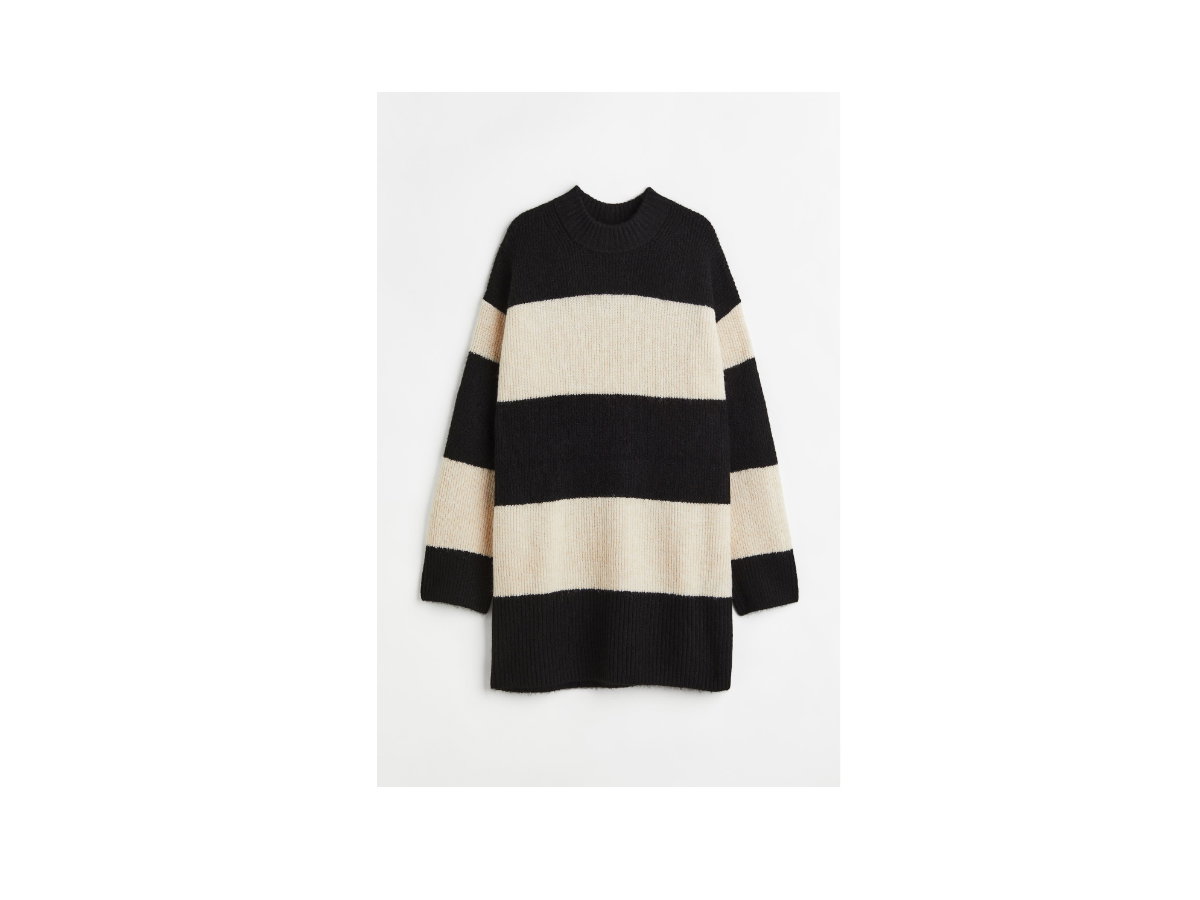 Kurzes Strickkleid mit überschnittenen Schultern von H&M