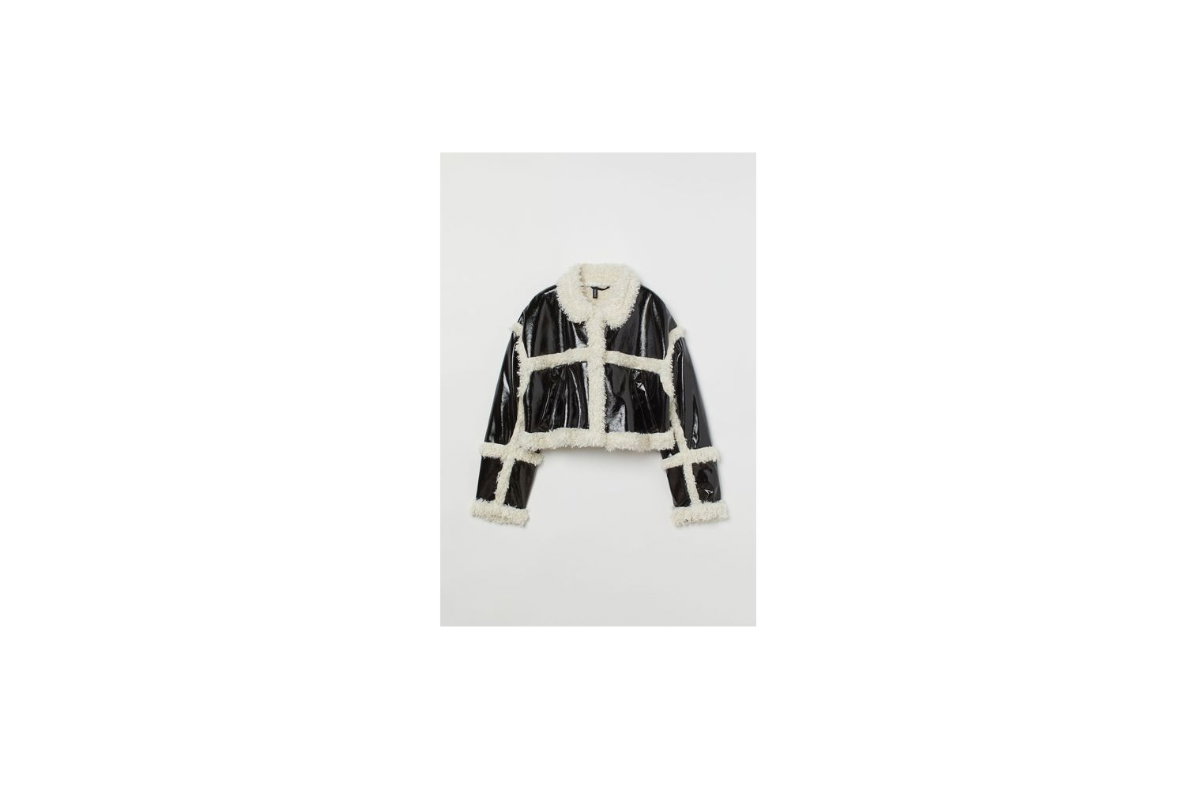 Schwarze Shearling Jacke