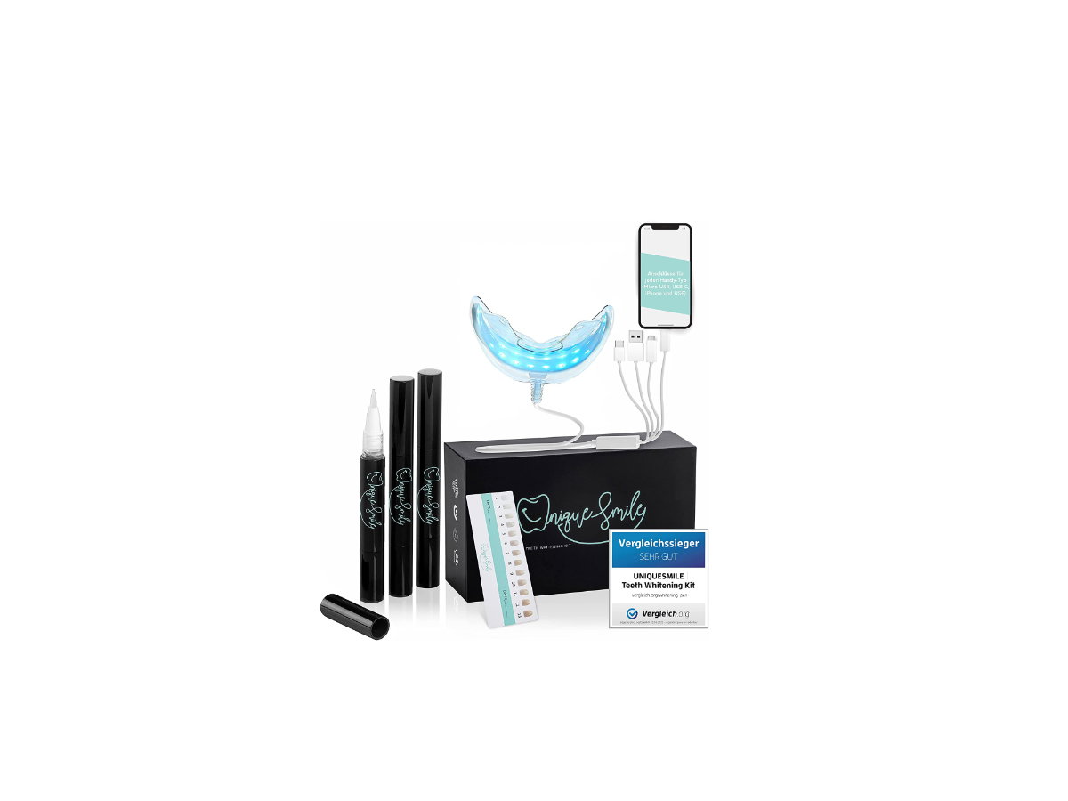 UniqueSmile Teeth Whitening Kit Zahnaufhellungsschine, ca. 40 Euro .
