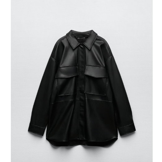 Fake-Leder Hemd Zara