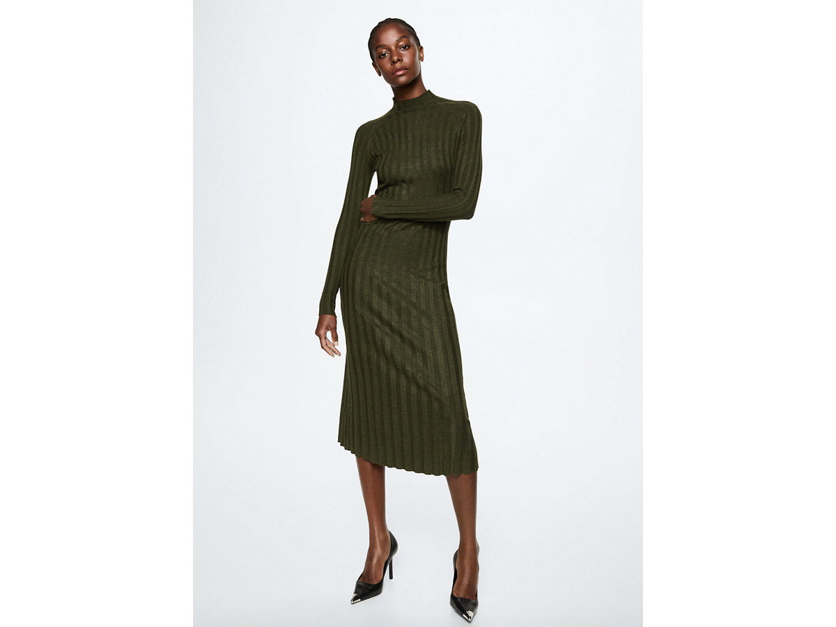 Midikleid in Khaki