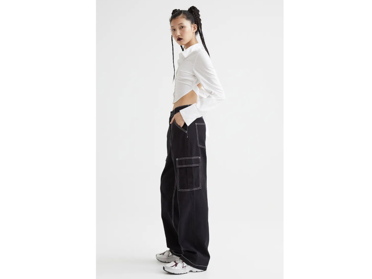 90s Baggy High Waist Jeans im Cargo-Stil
