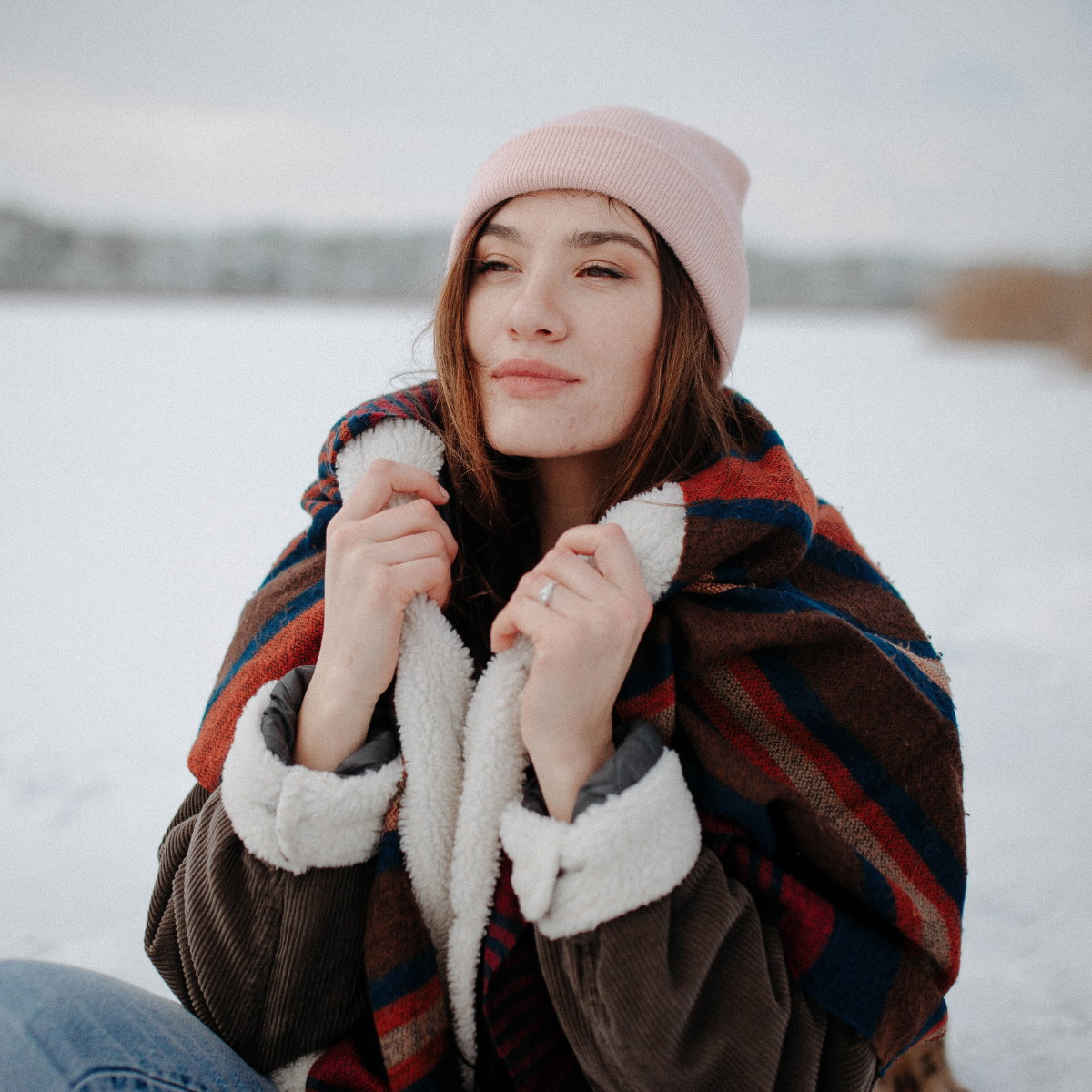 Frau im Winter