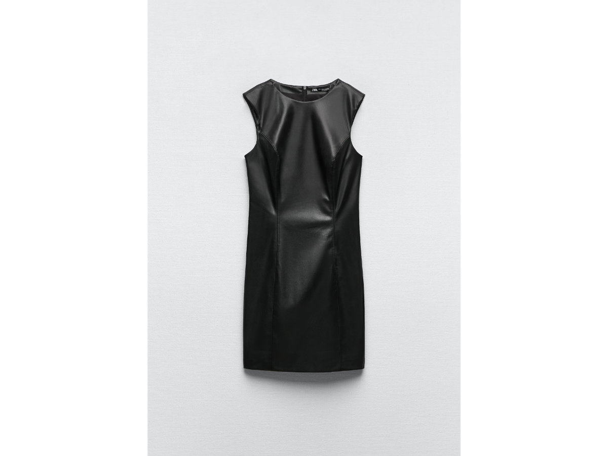 Ärmelloses Kunstlederkleid
