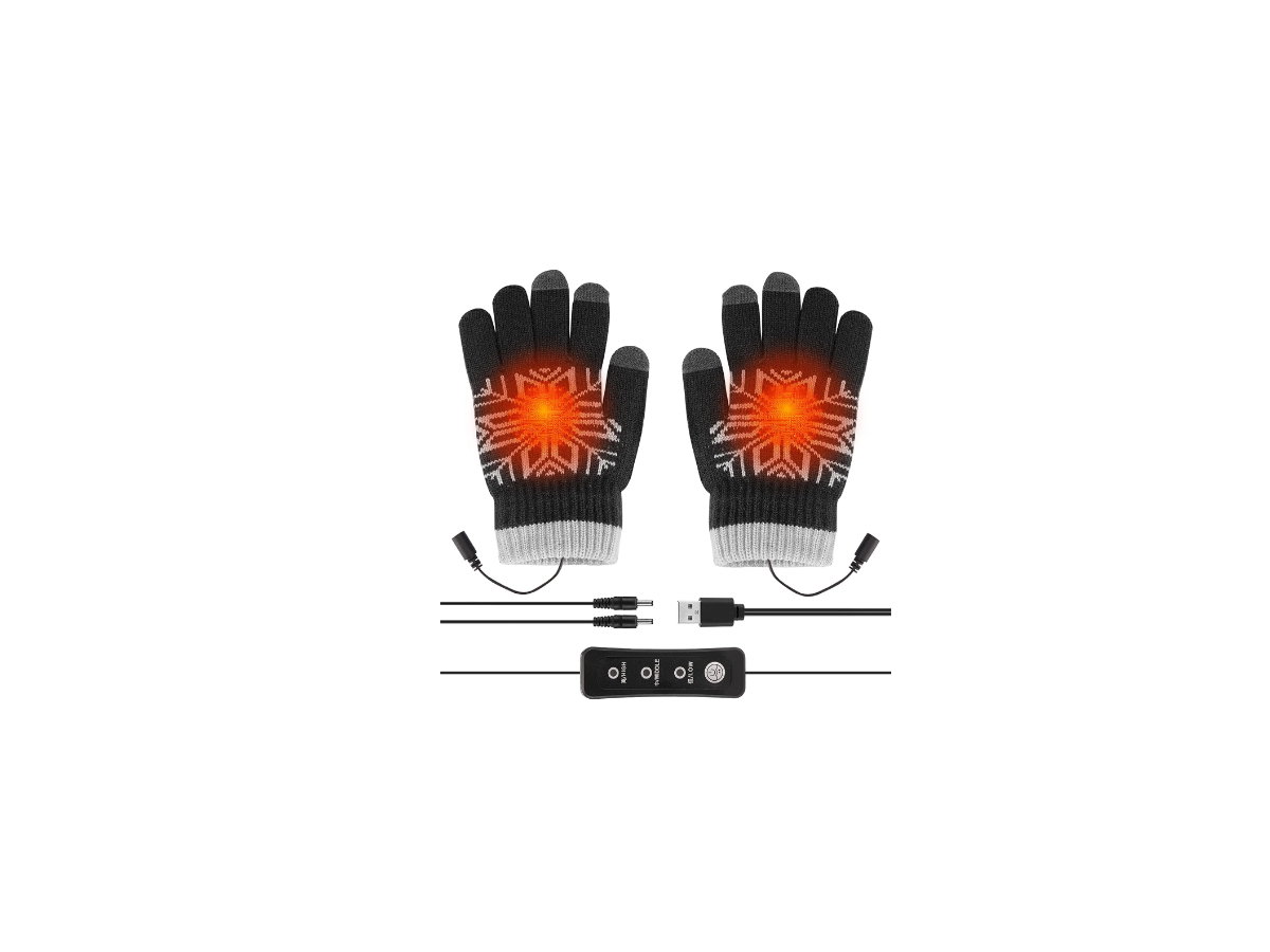 Beheizbare Handschuhe mit Schneeflocken
