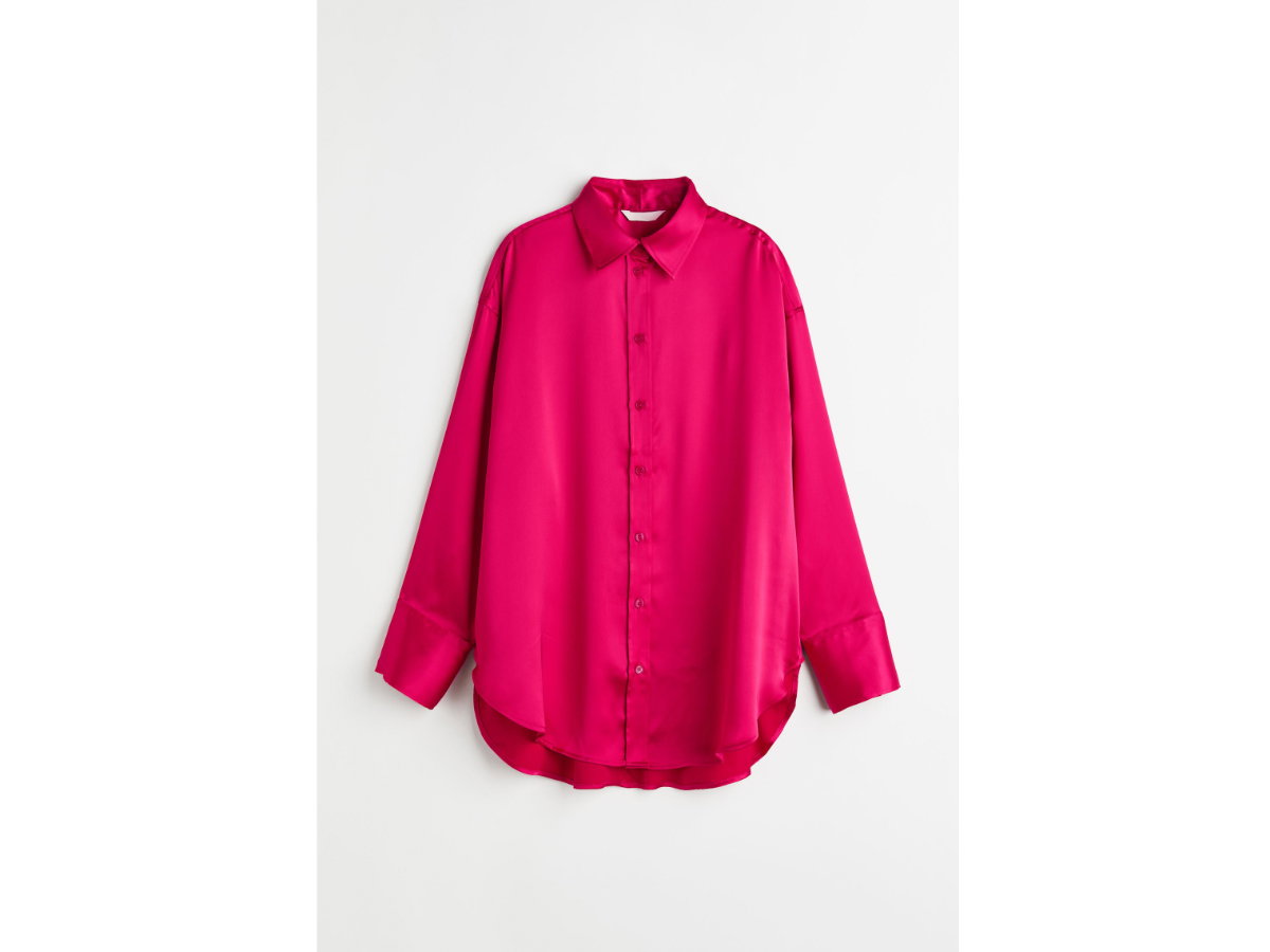 Langarmbluse aus weich fließendem Satin von H&M