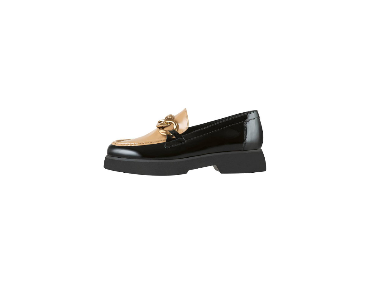 Zweifarbige Loafer mit goldener Kette von Högl