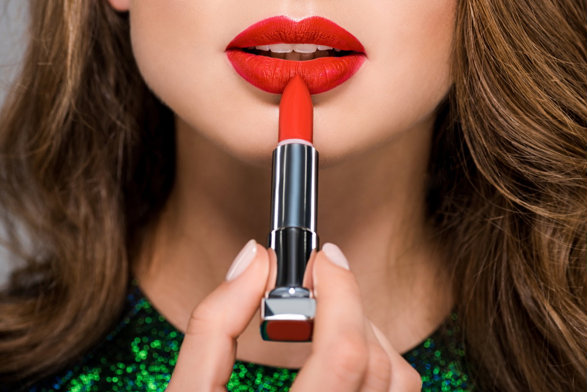 Roter Lippenstift Weihnachten