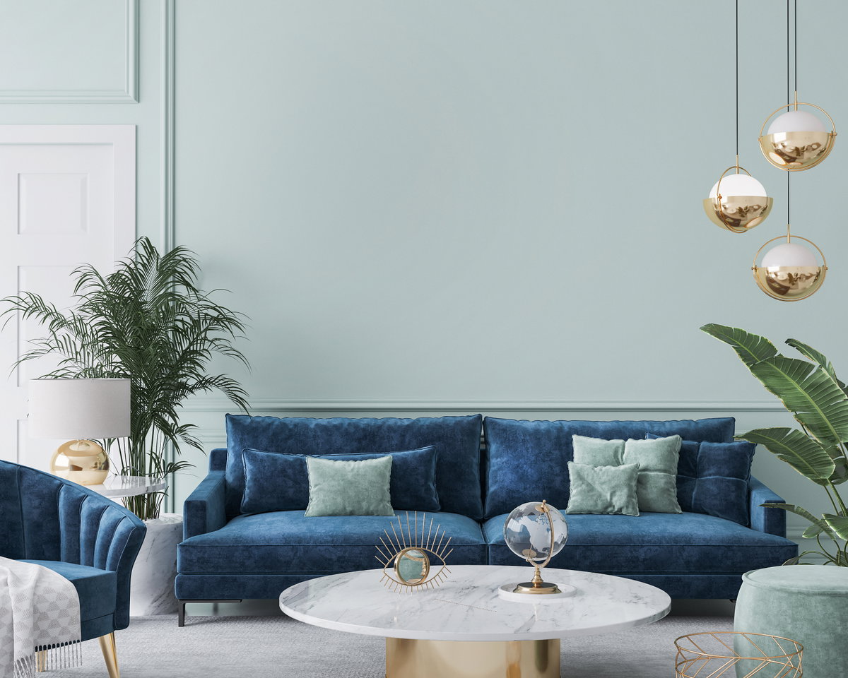 Wohnzimmer blau