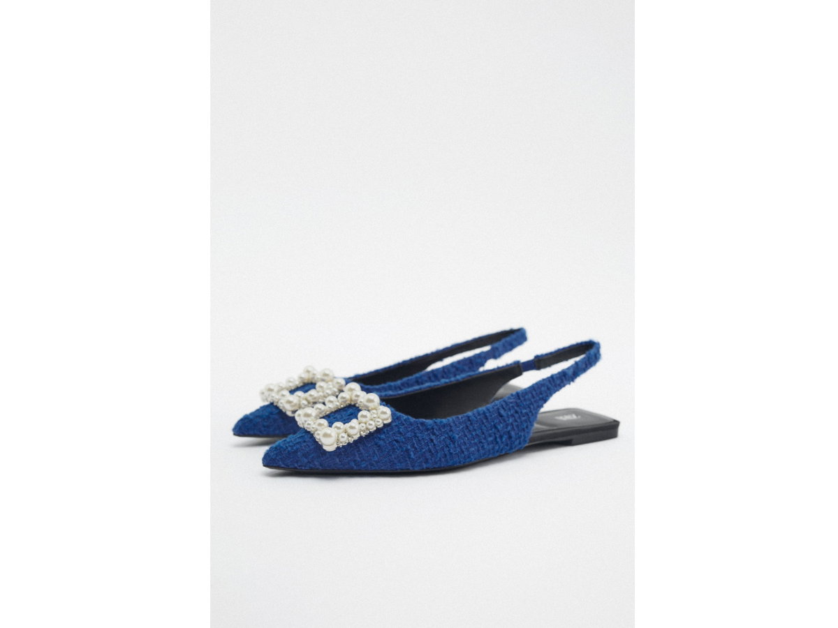 Slingbacks aus Stoff mit Strukturmuster von Zara