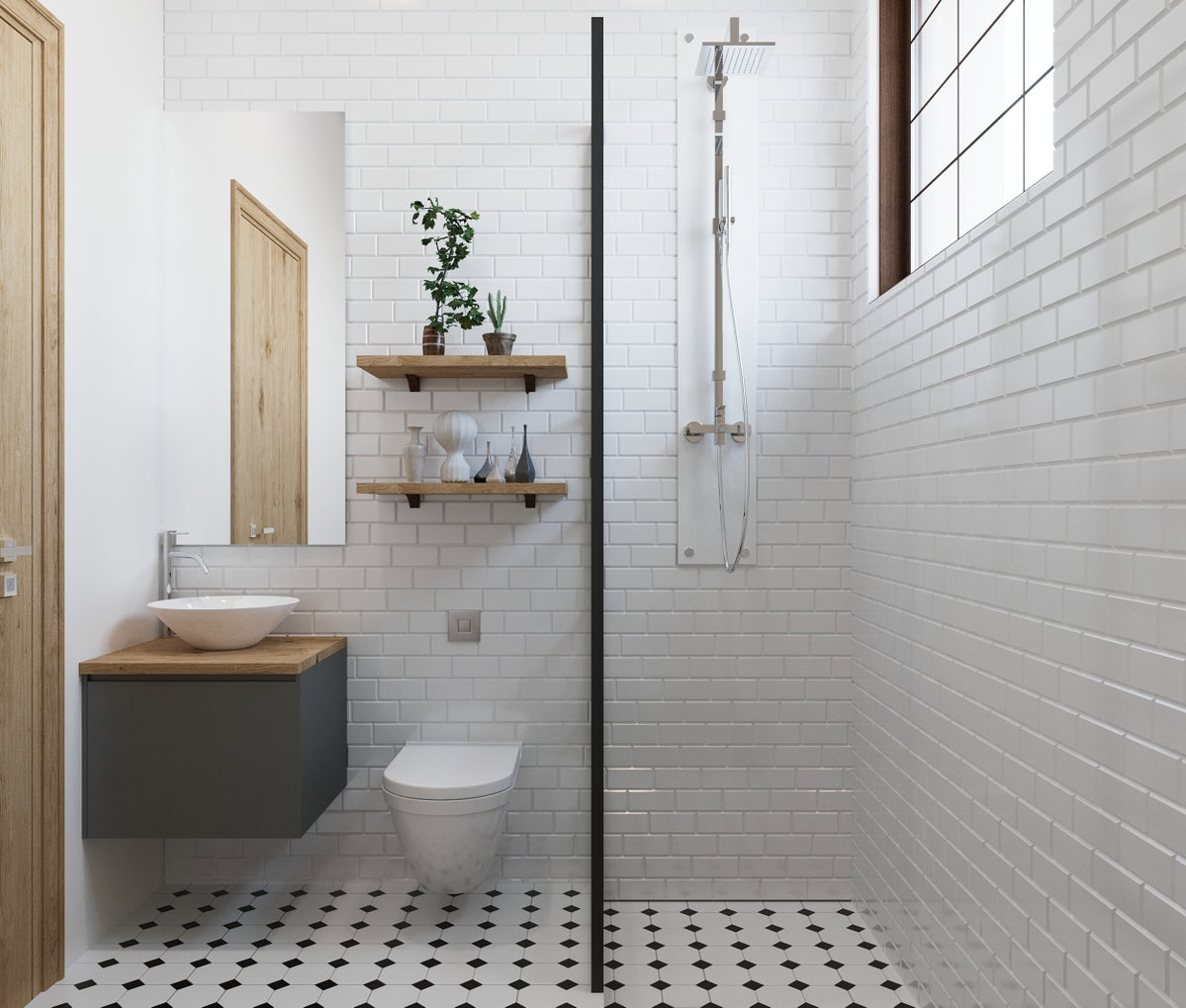 Badezimmer mit Dusche