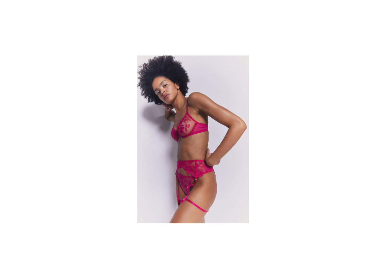 Florale Spitze pink