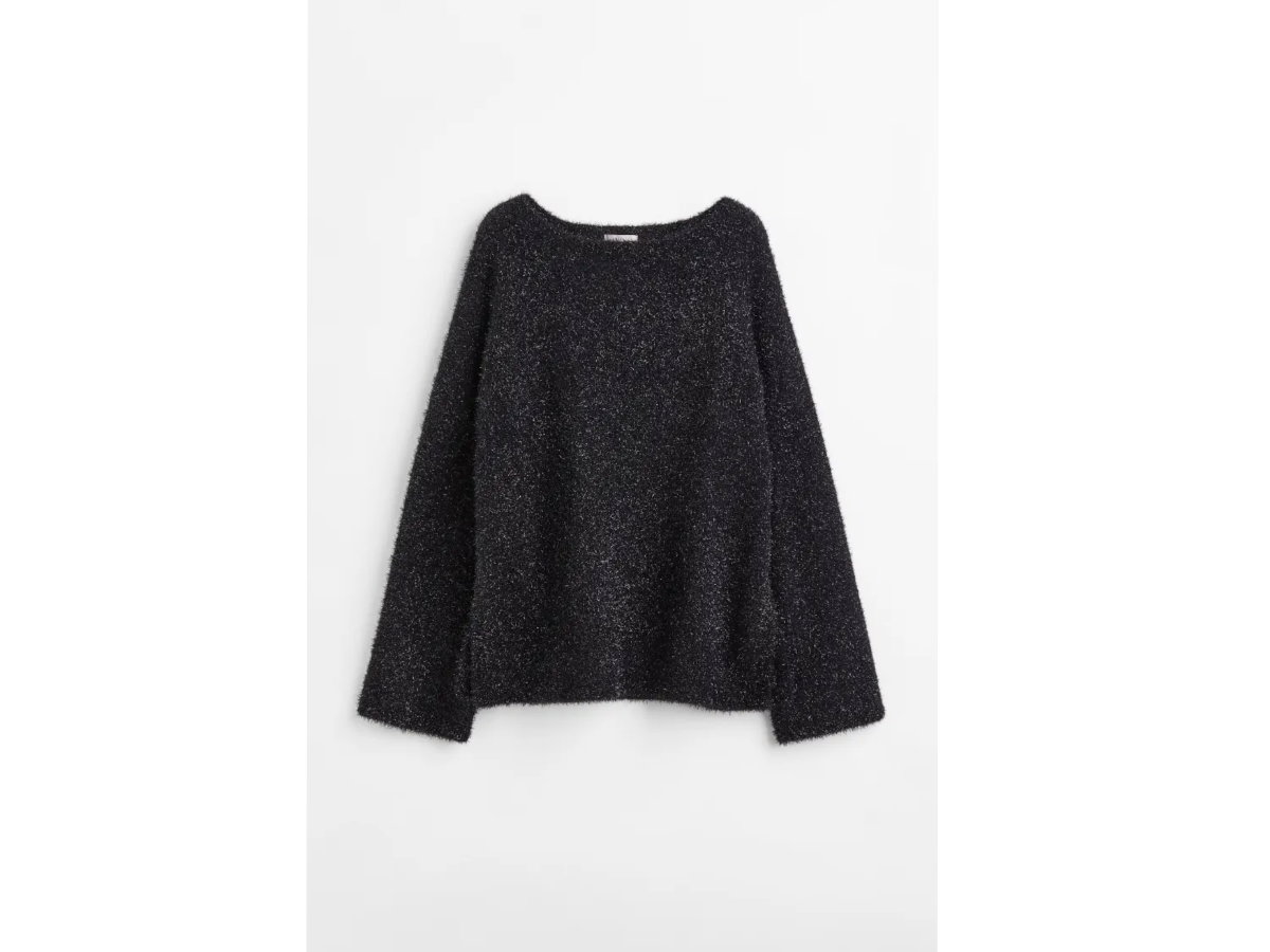 Flauschiger Oversized-Pullover mit Glitzer von H&M