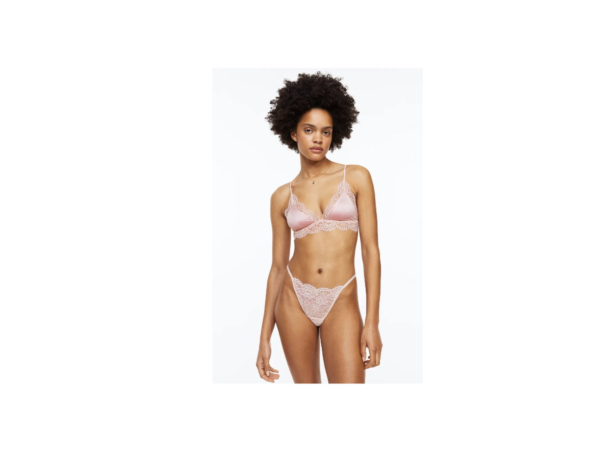 Rosa Satin BH H&M