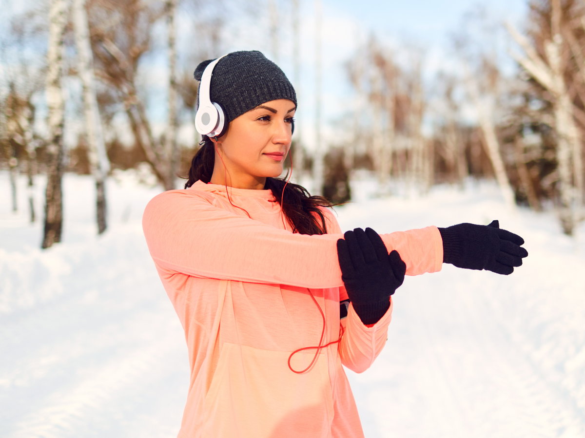 Fru macht Sport im Winter