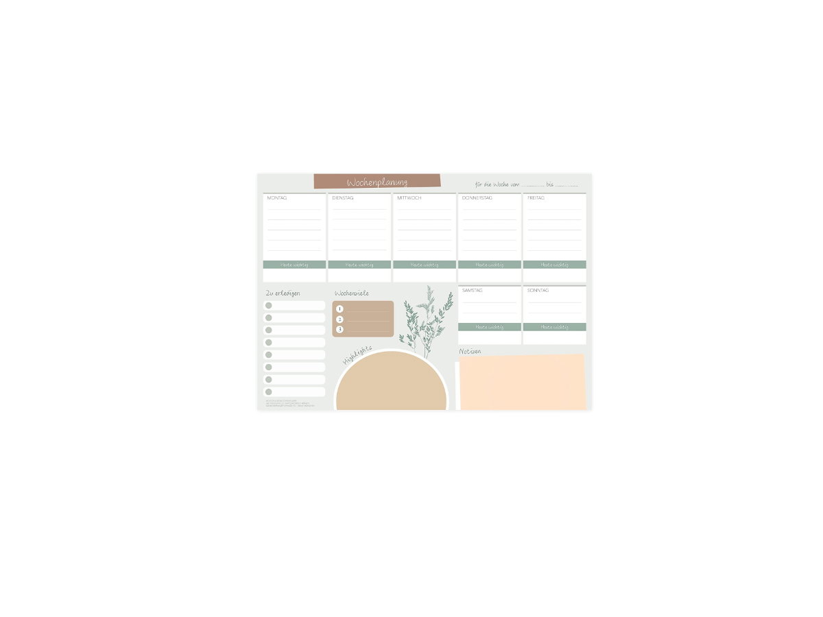 Wochenplan A4