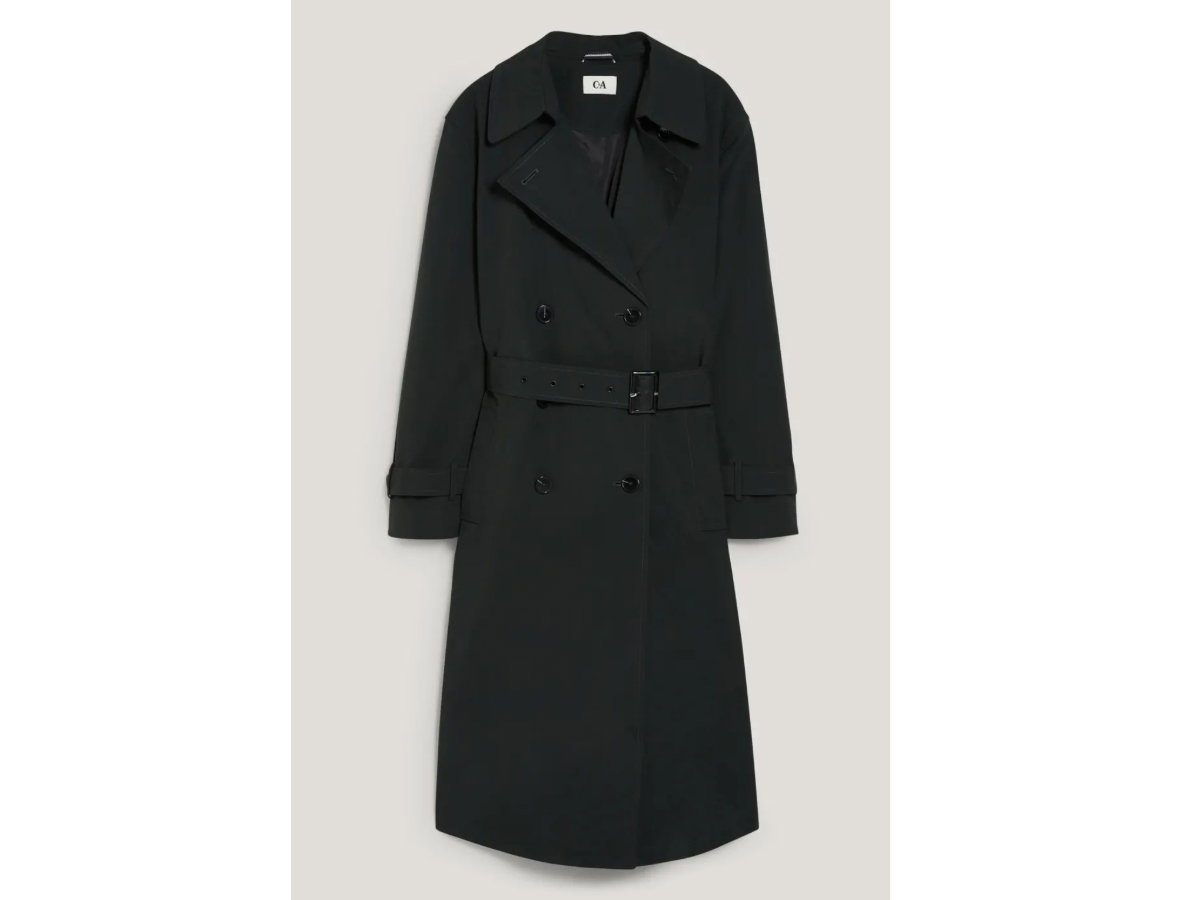 Zweireihiger Trenchcoat aus glattem Stoff von C&A