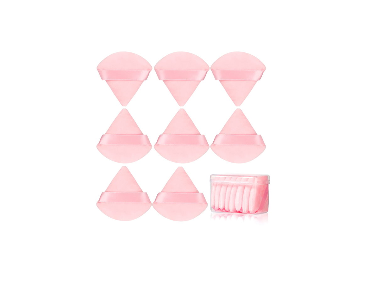 8 Dreiecks-Puderquasten in Rosa