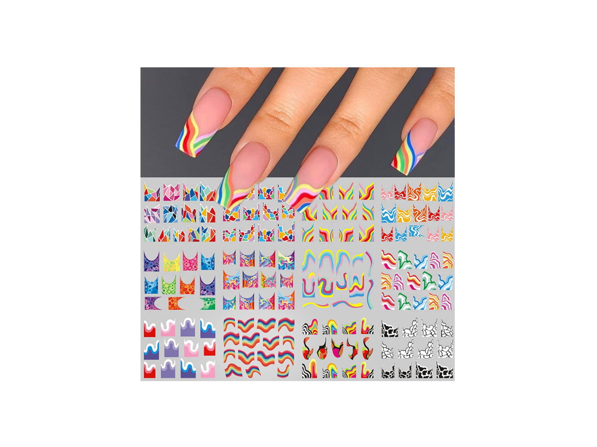 3 Blatt Nagelaufkleber im Retro-Stil